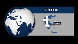 Earth Sphere Map and Greece Country Map with National Flag Stock Footage