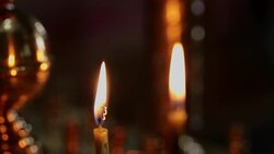 Candles in the Orthodox Church. Stock Footage