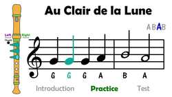 Recorder Song #3: Au Clair de la Lune Instructional Video