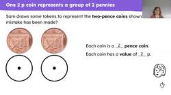 Recognise and explain the value of 2p coins in pence Instructional Video