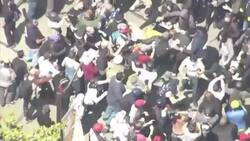 Clashes between pro and anti-Trump protesters RAW News Clip