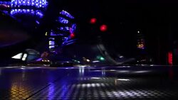 Colorful spinning wheel in amusement park at night Stock Footage
