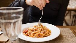 Amatriciana pasta cinemagraph Stock Footage