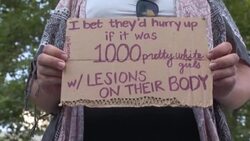 CLEAN : Angry New Yorkers protest against the government's response to the monkeypox outbreak News Clip