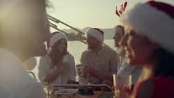 Summer Christmas celebration toast Stock Footage