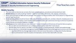 CISSP® Certification Domain 3: Security Architecture and Engineering Video Boot Camp for 2022 - Mobile device security Instructional Video