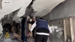 Smell of blood, burned flesh at site of Israeli attack in Gaza City News Clip