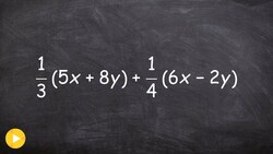 Combine Like terms with distributive property and fractions (mistake don't do) Instructional Video