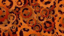 orange gears abstract technology concept loop animation Stock Footage