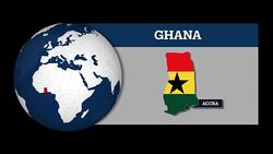 Earth Sphere Map and Ghana Country Map with National Flag Stock Footage
