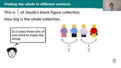 Find the whole when the size of a non-unit fraction is known Instructional Video