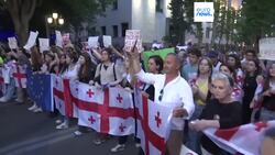 Police beat and arrest Tbilisi protesters as parliament debates controversial transparency law News Clip