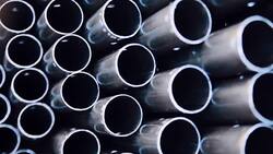 Metal pipe. Round section profile. Stock Footage