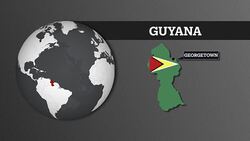 Earth Sphere Map and Guyana Country Map with National Flag Stock Footage
