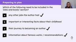 Planning the second section of an information text about an author Instructional Video