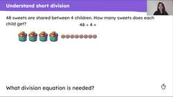 Divide a 2-digit by a 1-digit number using short division (no regrouping ) Instructional Video