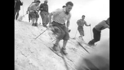 Summertime skiing on a chalk deposit in West Germany News Clip