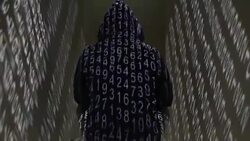 4K Hacker Back Flow Of Numbers Code Stock Footage