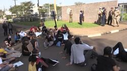CLEAN : People march to the US embassy in Nairobi to protest against police brutality News Clip