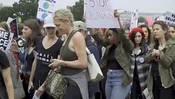 ANTI–Brett Kavanaugh – Demonstrators march on day of Kavanaugh/Ford hearing Stock Footage