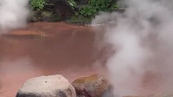 Hot spring in Beppu Oita, Japan (Geothermal Spa) Stock Footage