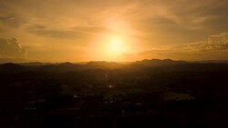 A magnificent sunset mountain forest and the wildest vegetation. North east in Thailand. Concept of: power, adventure, nature and water. Stock Footage