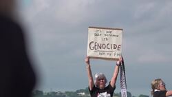 Sir Keir Starmer arrives at Stormont's Parliamentary Buildings amid pro-Palestine protest News Clip
