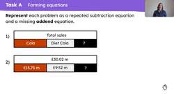 Use written strategies and known facts to calculate the value of a missing part Instructional Video