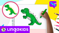 How to draw a Dinosaur Instructional Video