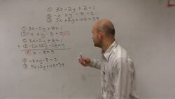 Learn to solve a system of three equations Instructional Video