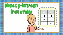 Finding Slope and Y-Intercept from a Table of Values Instructional Video