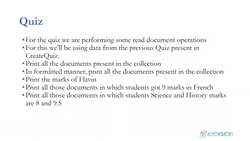 MongoDB Mastering MongoDB for Beginners (Theory and Projects) - Quiz (Read Documents) - `1 Instructional Video