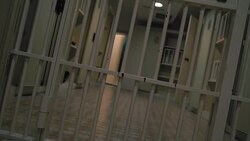prison, prison cell bars and prison door, escape from prison, bank vault and deposit box Stock Footage