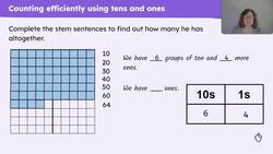 Count a large group of objects by counting tens and ones Instructional Video