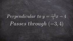 Write the equation of a perpendicular line using point slope form Instructional Video