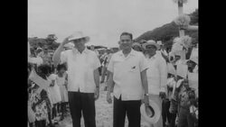 Vice Pres. Richard Nixon visits Corregidor with Pres. Magsaysay of Philippines News Clip