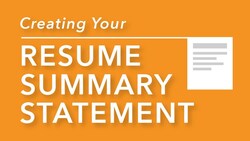 Crafting an Effective Summary for Your Resume: Making a Strong First Impression Instructional Video