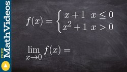 How to evaluate the limit of a piecewise function Instructional Video