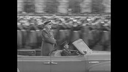 Troops and civilians hold parade to celebrate the 36th anniversary of Bolshevik Revolution at Red Square in Moscow News Clip
