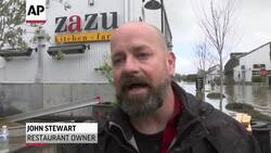 Outdoor market in CA wine country floods Instructional Video