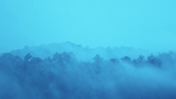 Beautiful motion of white mists moving pass mountain. Stock Footage