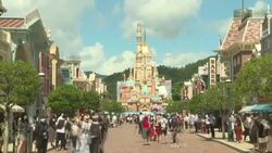 CLEAN : Hong Kong Disneyland reopens after five-month closure News Clip
