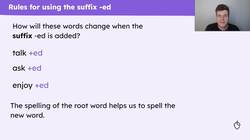 Adding the suffix -ed to verbs Instructional Video