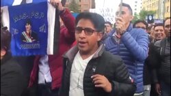 CLEAN : Pro govt supporters rally for Morales after stalled poll count News Clip