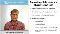 Professional References and Letters of Recommendation Instructional Video