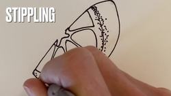 Inking and Coloring an Orange Slice Drawing Instructional Video