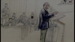 CLEAN : 13 November attacks trial: courtroom sketch of ex-French minister Cazeneuve News Clip