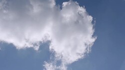 White fluffy clouds in the vast blue sky. Stock Footage