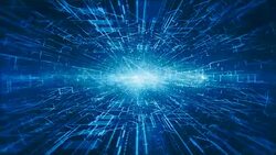 Hi-tech digital and information motion graphics abstract background blue color Stock Footage