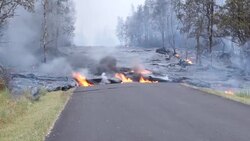 Lava engulfs road and forests after Kilauea volcano eruption News Clip